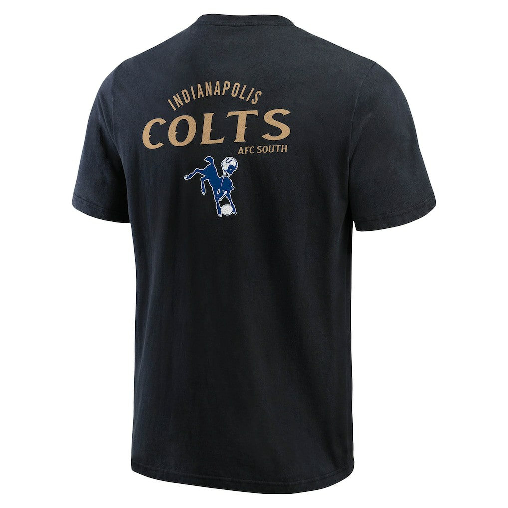 Indianapolis Colts Darius Rucker Collection Washed Henley T-Shirt - Black T-shirts