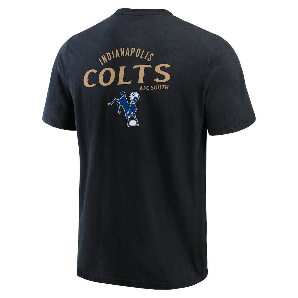 Indianapolis Colts Darius Rucker Collection Washed Henley T-Shirt - Black T-shirts