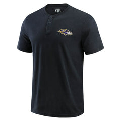 Baltimore Ravens Darius Rucker Collection Washed Henley T-Shirt - Black T-shirts