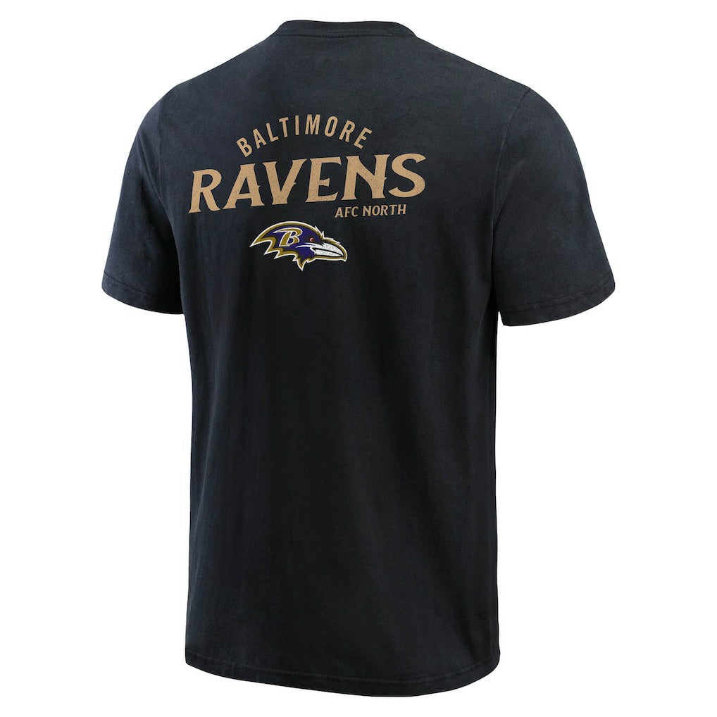 Baltimore Ravens Darius Rucker Collection Washed Henley T-Shirt - Black T-shirts