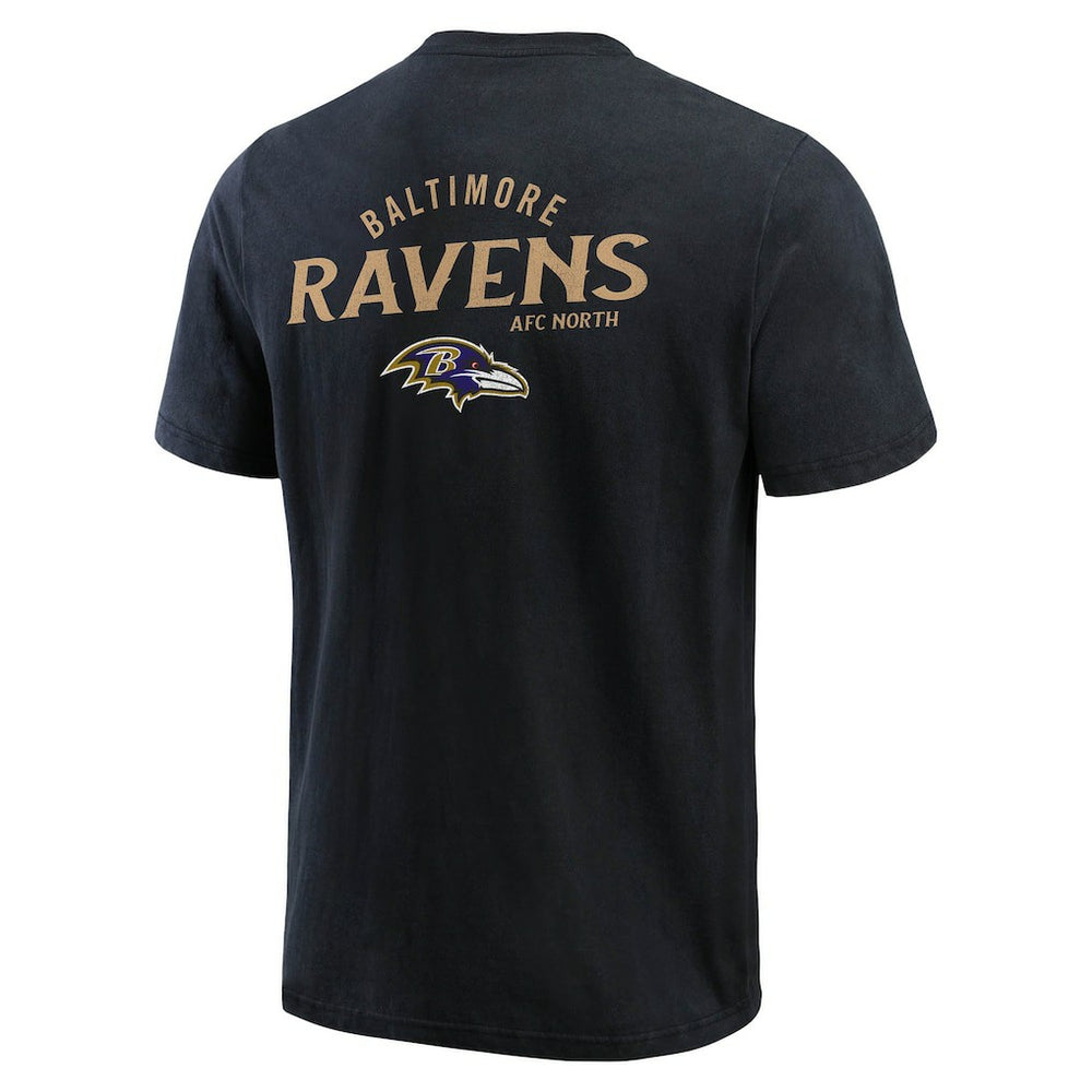 Baltimore Ravens Darius Rucker Collection Washed Henley T-Shirt - Black T-shirts