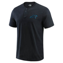 Carolina Panthers Darius Rucker Collection Washed Henley T-Shirt - Black T-shirts