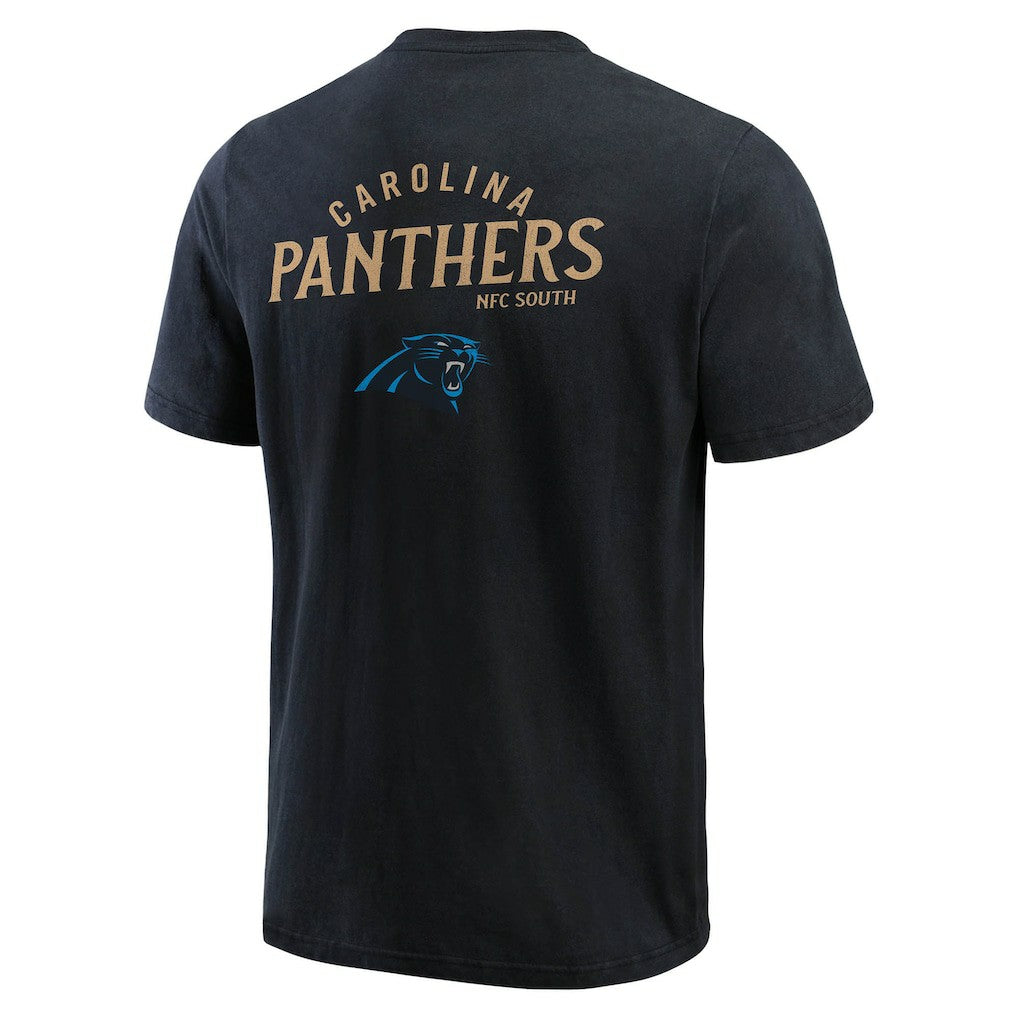 Carolina Panthers Darius Rucker Collection Washed Henley T-Shirt - Black T-shirts