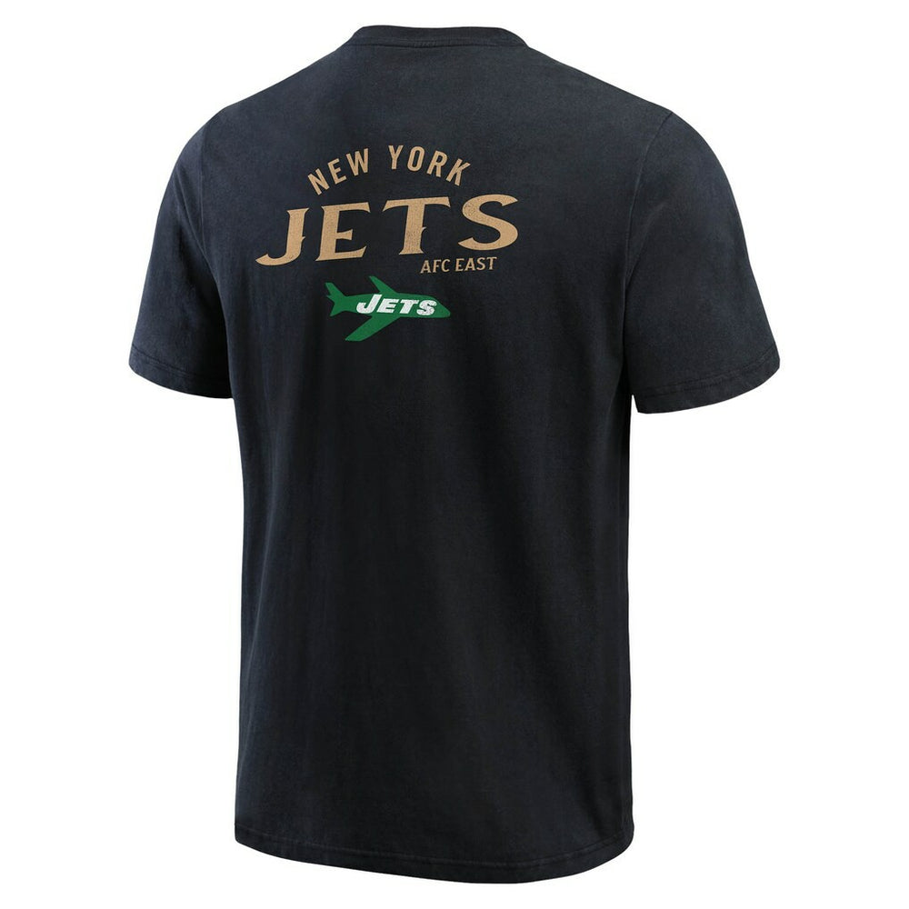 New York Jets Darius Rucker Collection Washed Henley T-Shirt - Black T-shirts