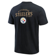 Pittsburgh Steelers Darius Rucker Collection Washed Henley T-Shirt - Black T-shirts