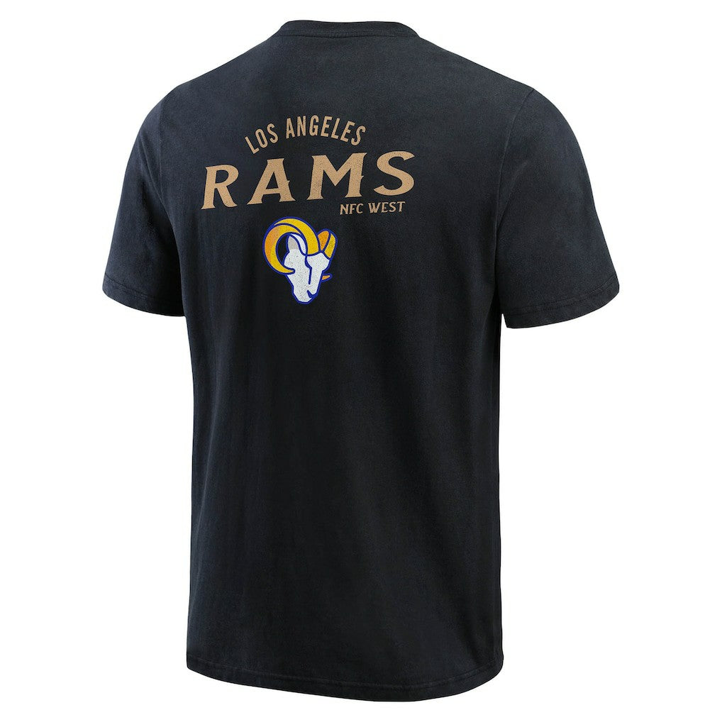 Los Angeles Rams Darius Rucker Collection Washed Henley T-Shirt - Black T-shirts