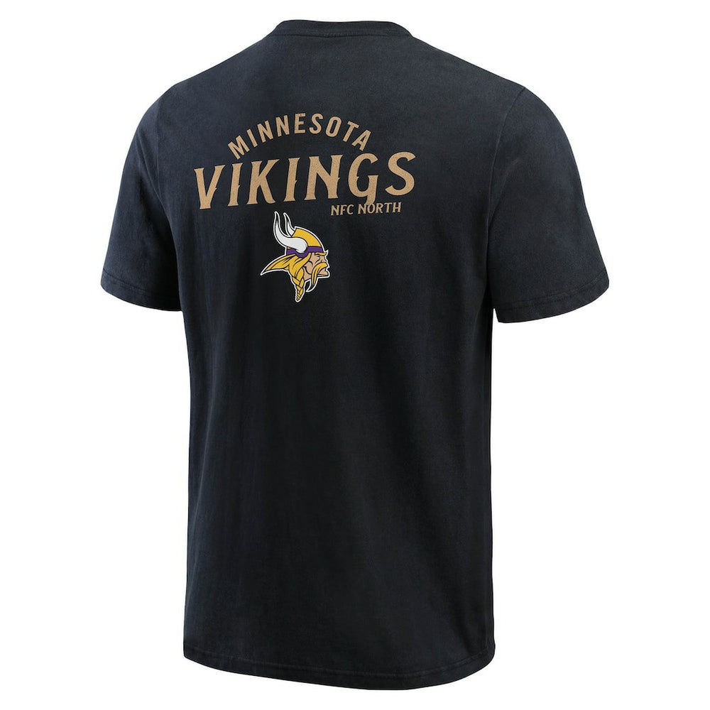 Minnesota Vikings Darius Rucker Collection Washed Henley T-Shirt - Black T-shirts