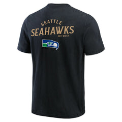 Seattle Seahawks Darius Rucker Collection Washed Henley T-Shirt - Black T-shirts