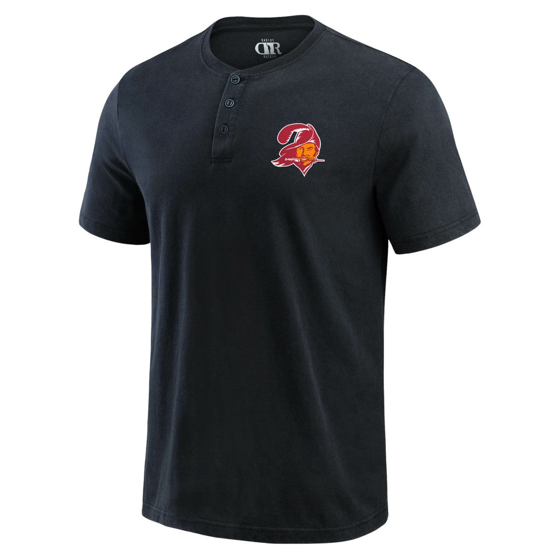Tampa Bay Buccaneers Darius Rucker Collection Washed Henley T-Shirt - Black T-shirts
