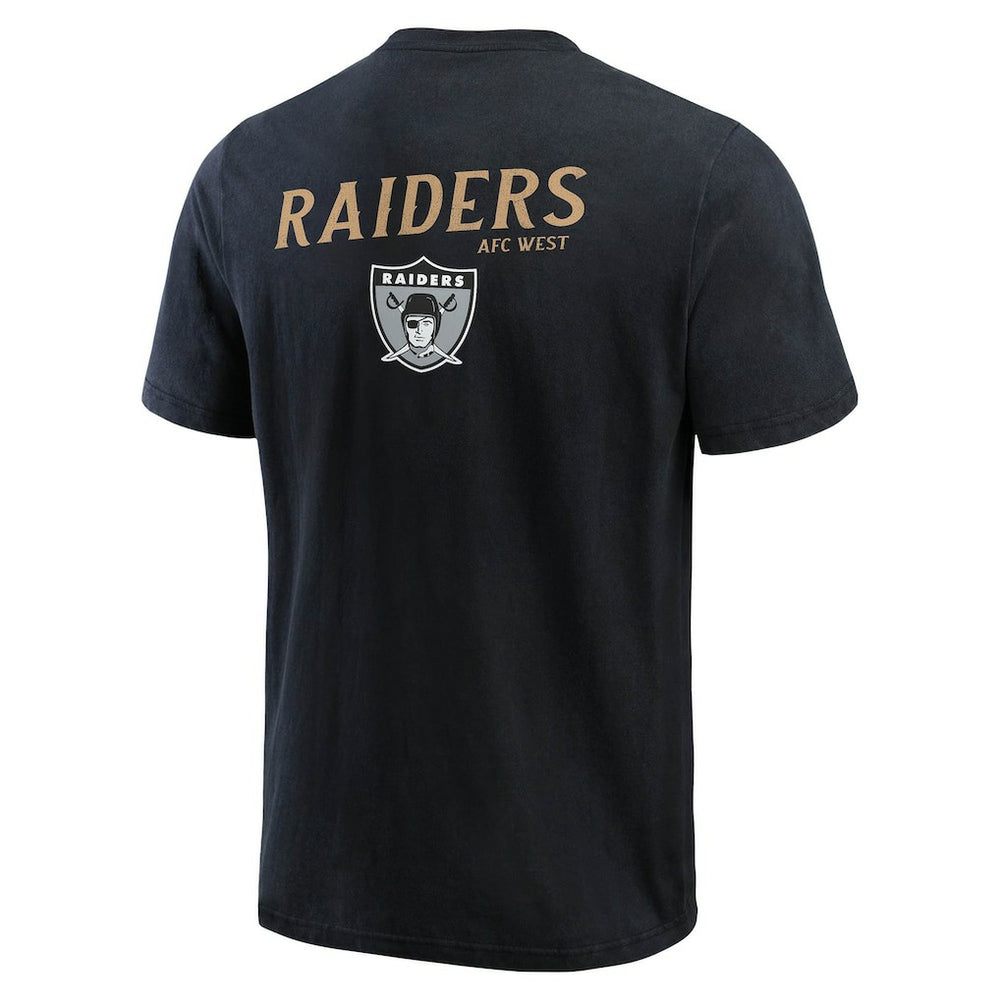 Las Vegas Raiders Darius Rucker Collection Washed Henley T-Shirt - Black T-shirts
