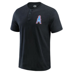 Tennessee Titans Darius Rucker Collection Washed Henley T-Shirt - Black T-shirts