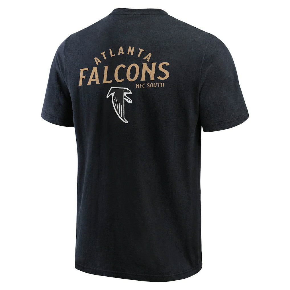 Atlanta Falcons Darius Rucker Collection Washed Henley T-Shirt - Black T-shirts