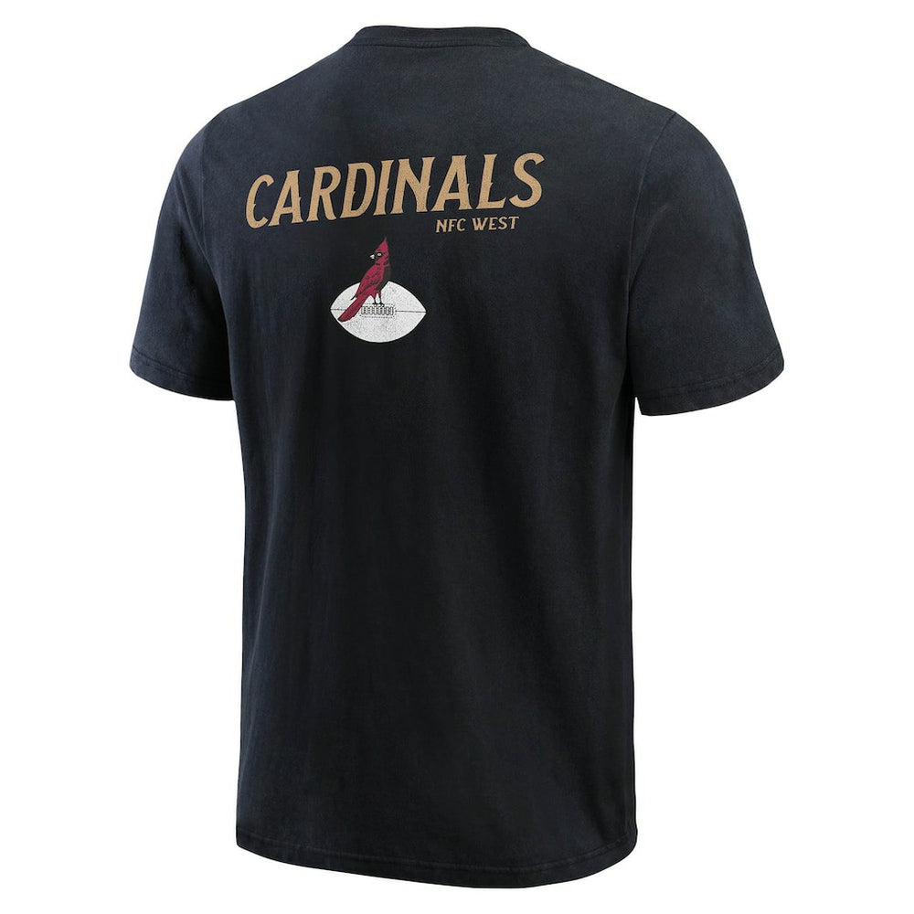 Arizona Cardinals Darius Rucker Collection Washed Henley T-Shirt - Black T-shirts