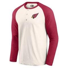 Arizona Cardinals Darius Rucker Collection Raglan Henley T-Shirt - Cream/Cardinal T-shirts