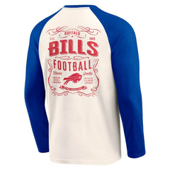 Buffalo Bills Darius Rucker Collection Raglan Henley T-Shirt - Cream/Royal T-shirts