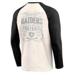 Las Vegas Raiders Darius Rucker Collection Raglan Henley T-Shirt - Cream/Black T-shirts