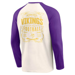 Minnesota Vikings Darius Rucker Collection Raglan Henley T-Shirt - Cream/Purple T-shirts