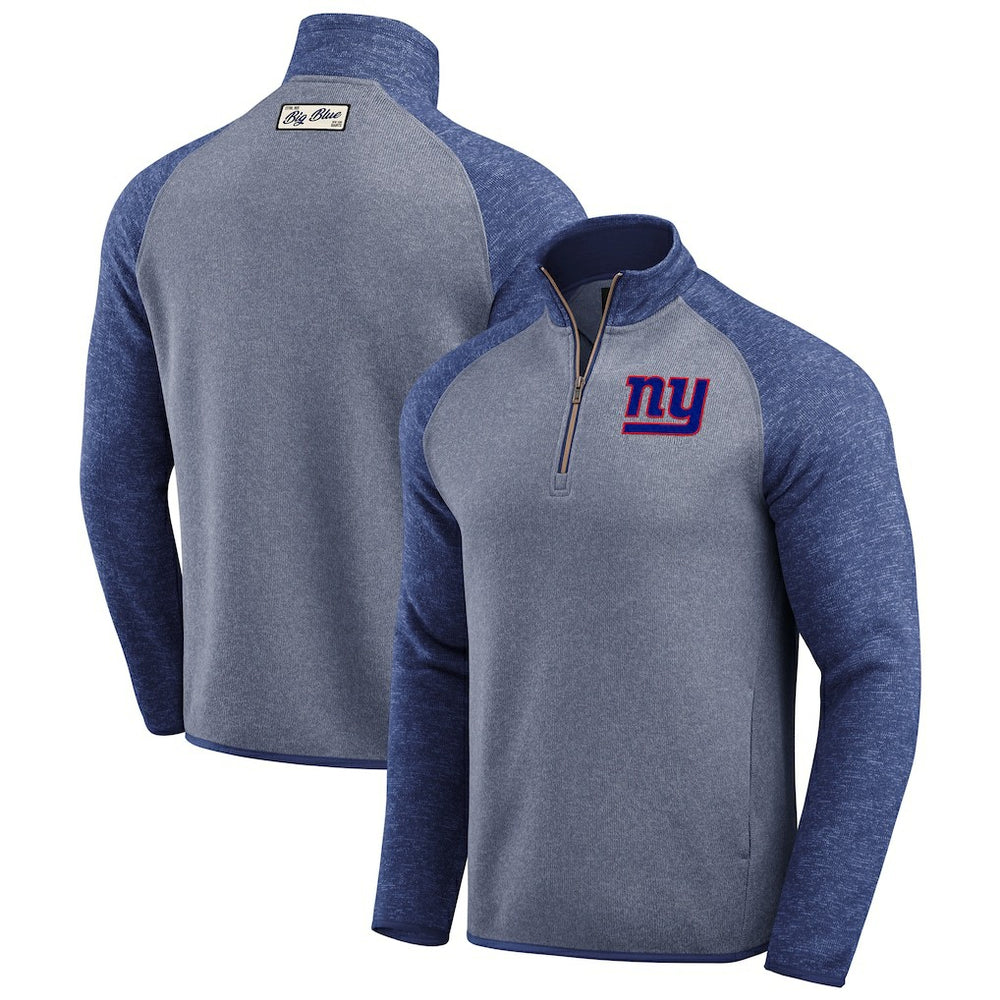New York Giants Darius Rucker Collection Tonal Quarter-Zip Jacket - Blue Jackets