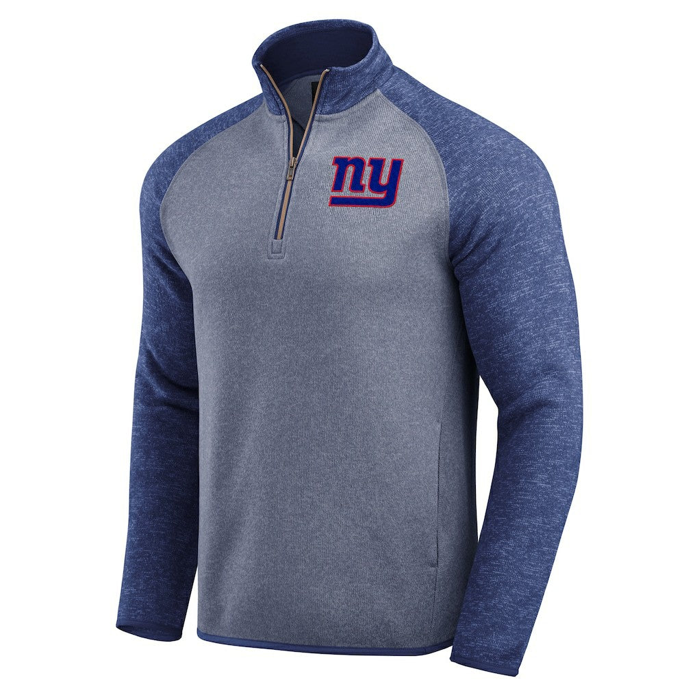 New York Giants Darius Rucker Collection Tonal Quarter-Zip Jacket - Blue Jackets