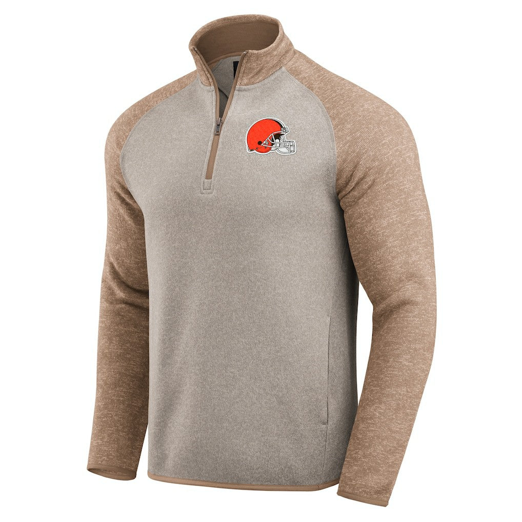 Cleveland Browns Darius Rucker Collection Tonal Quarter-Zip Jacket - Tan Jackets