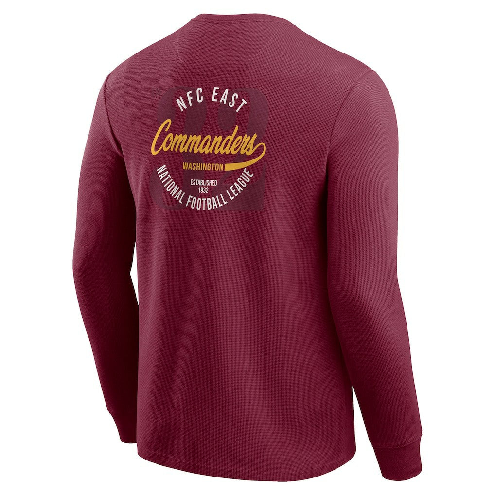 Washington Commanders Darius Rucker Collection Washed Waffle-Knit Long Sleeve T-Shirt - Burgundy T-shirts
