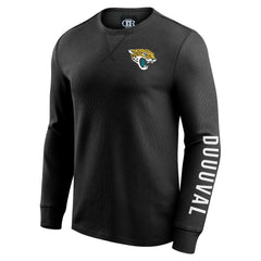Jacksonville Jaguars Darius Rucker Collection Washed Waffle-Knit Long Sleeve T-Shirt - Black T-shirts