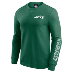 New York Jets Darius Rucker Collection Washed Waffle-Knit Long Sleeve T-Shirt - Green T-shirts