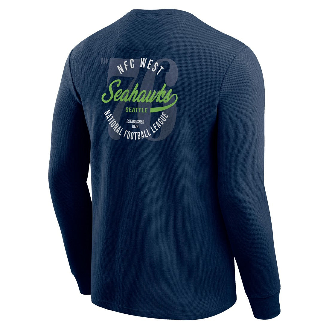 Seattle Seahawks Darius Rucker Collection Washed Waffle-Knit Long Sleeve T-Shirt - College Navy T-shirts