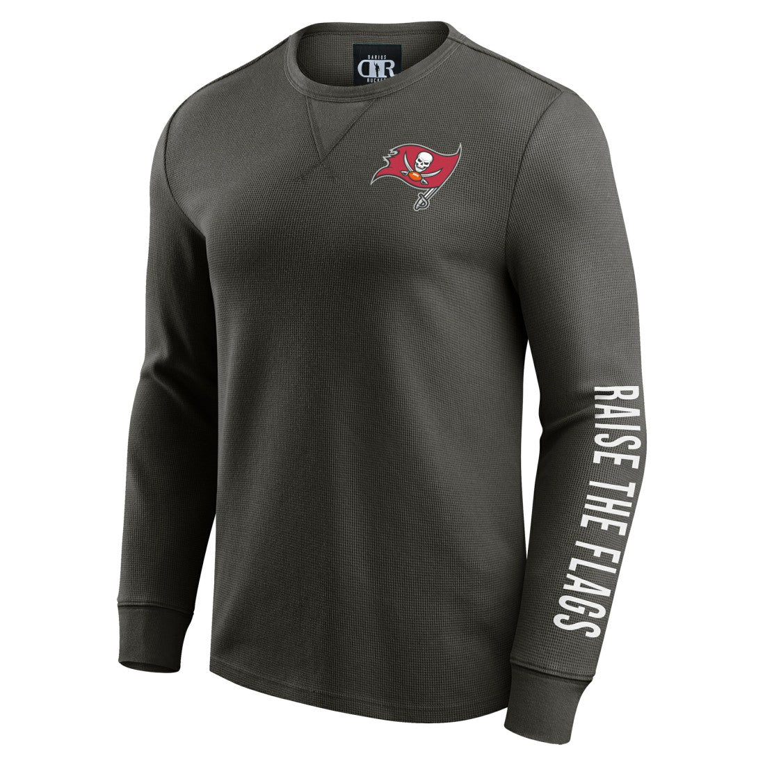 Tampa Bay Buccaneers Darius Rucker Collection Washed Waffle-Knit Long Sleeve T-Shirt - Pewter T-shirts