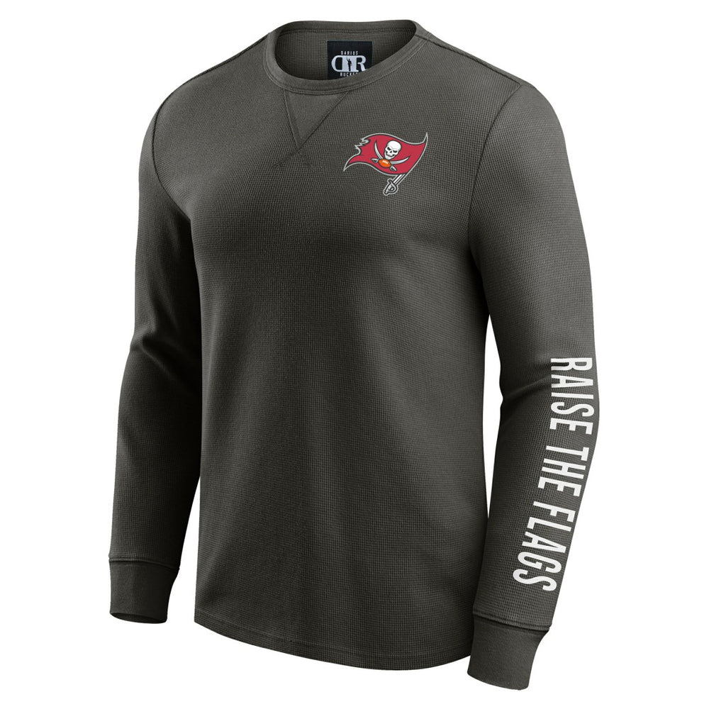 Tampa Bay Buccaneers Darius Rucker Collection Washed Waffle-Knit Long Sleeve T-Shirt - Pewter T-shirts