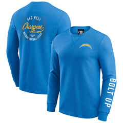 Los Angeles Chargers Darius Rucker Collection Washed Waffle-Knit Long Sleeve T-Shirt - Powder Blue T-shirts