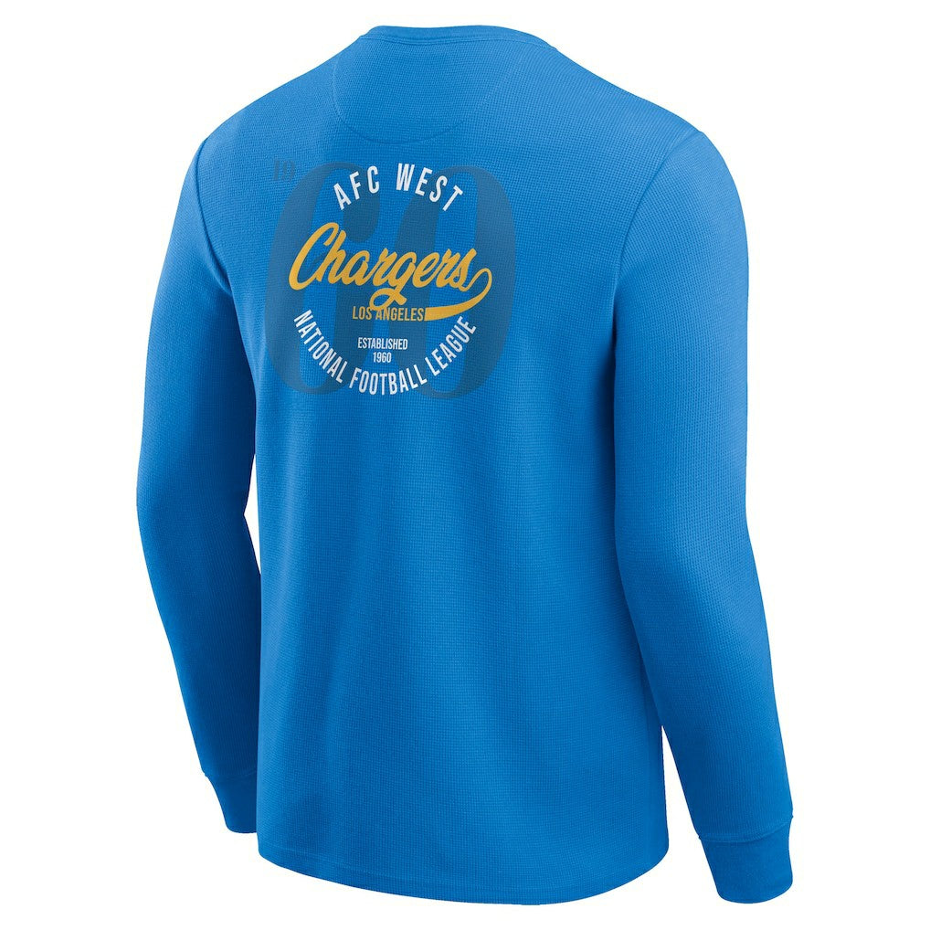 Los Angeles Chargers Darius Rucker Collection Washed Waffle-Knit Long Sleeve T-Shirt - Powder Blue T-shirts