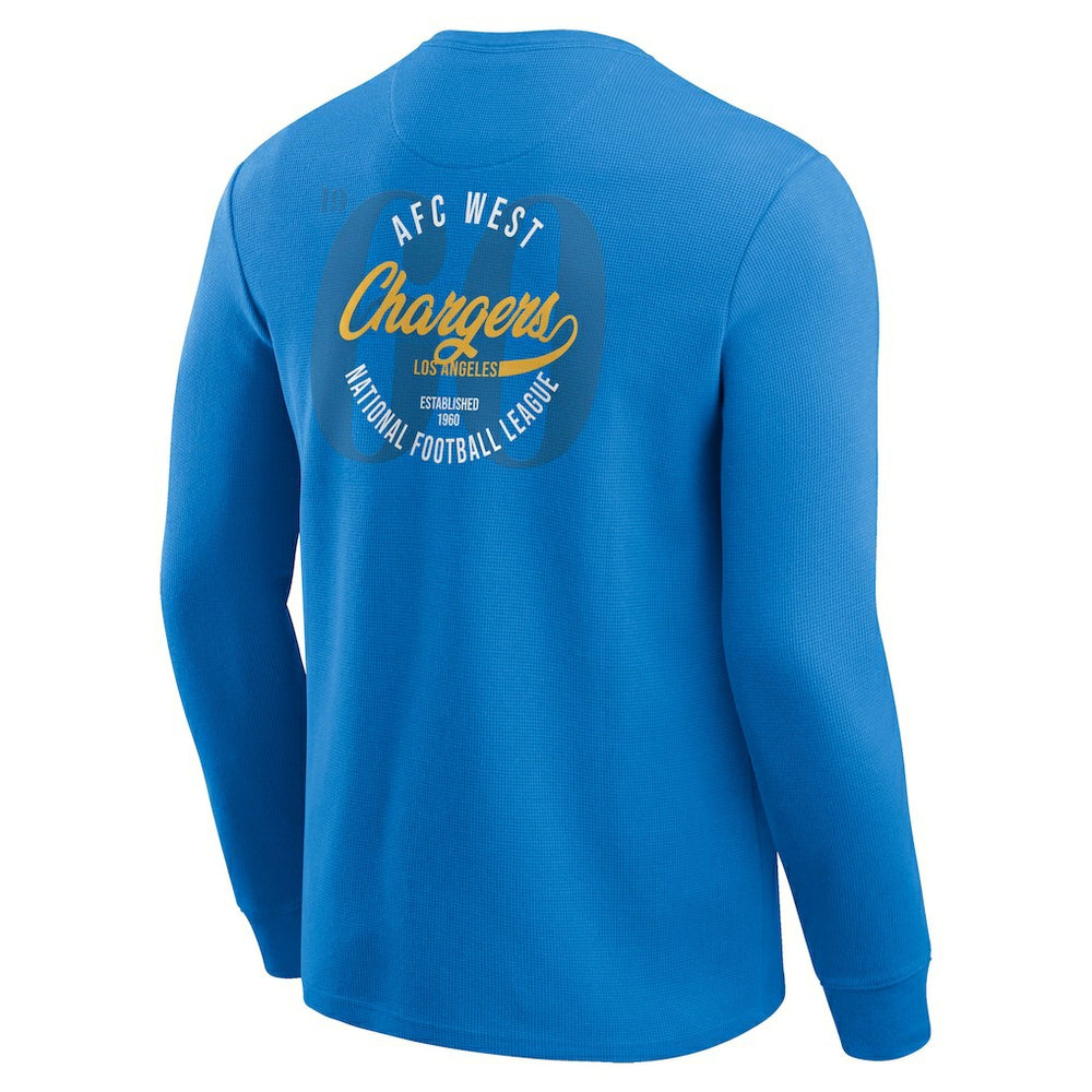 Los Angeles Chargers Darius Rucker Collection Washed Waffle-Knit Long Sleeve T-Shirt - Powder Blue T-shirts