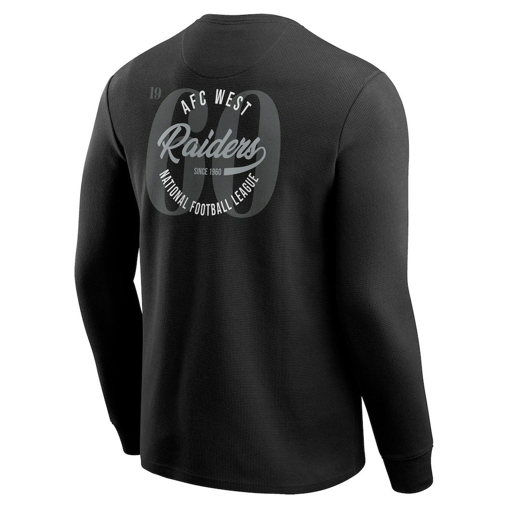 Las Vegas Raiders Darius Rucker Collection Washed Waffle-Knit Long Sleeve T-Shirt - Black T-shirts