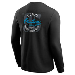 Carolina Panthers Darius Rucker Collection Washed Waffle-Knit Long Sleeve T-Shirt - Black T-shirts