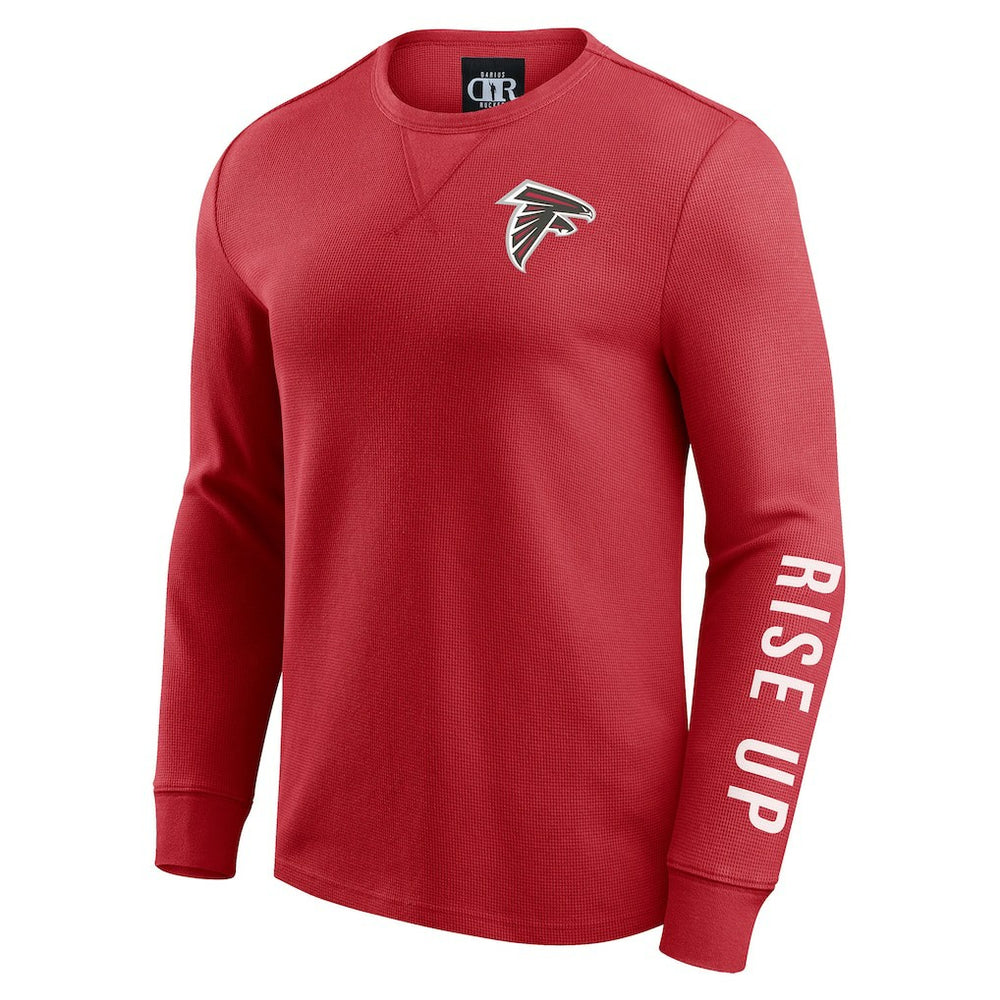 Atlanta Falcons Darius Rucker Collection Washed Waffle-Knit Long Sleeve T-Shirt - Red T-shirts