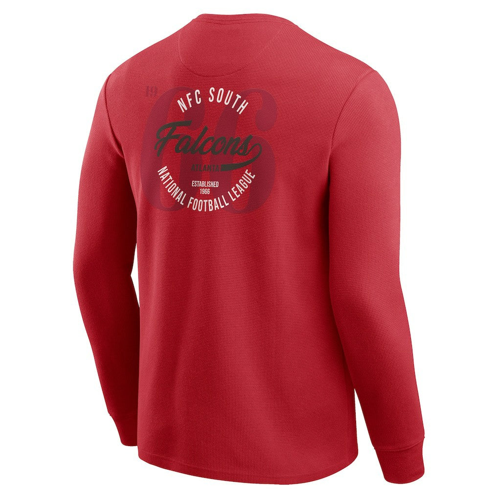 Atlanta Falcons Darius Rucker Collection Washed Waffle-Knit Long Sleeve T-Shirt - Red T-shirts