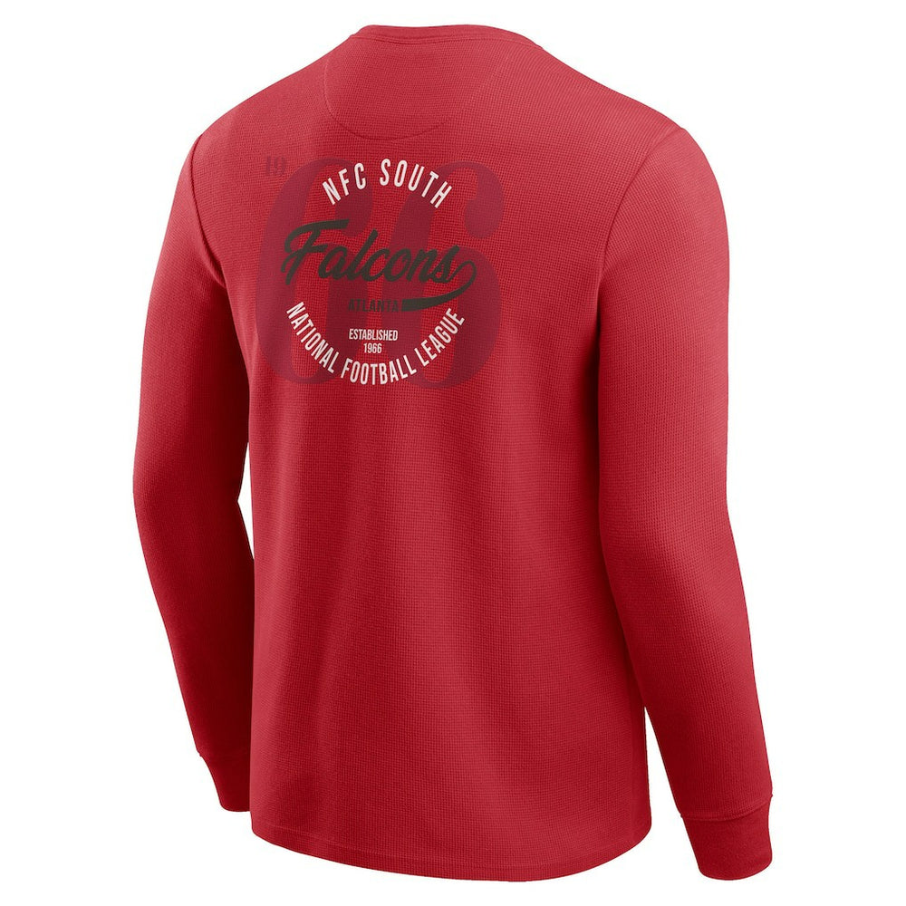 Atlanta Falcons Darius Rucker Collection Washed Waffle-Knit Long Sleeve T-Shirt - Red T-shirts
