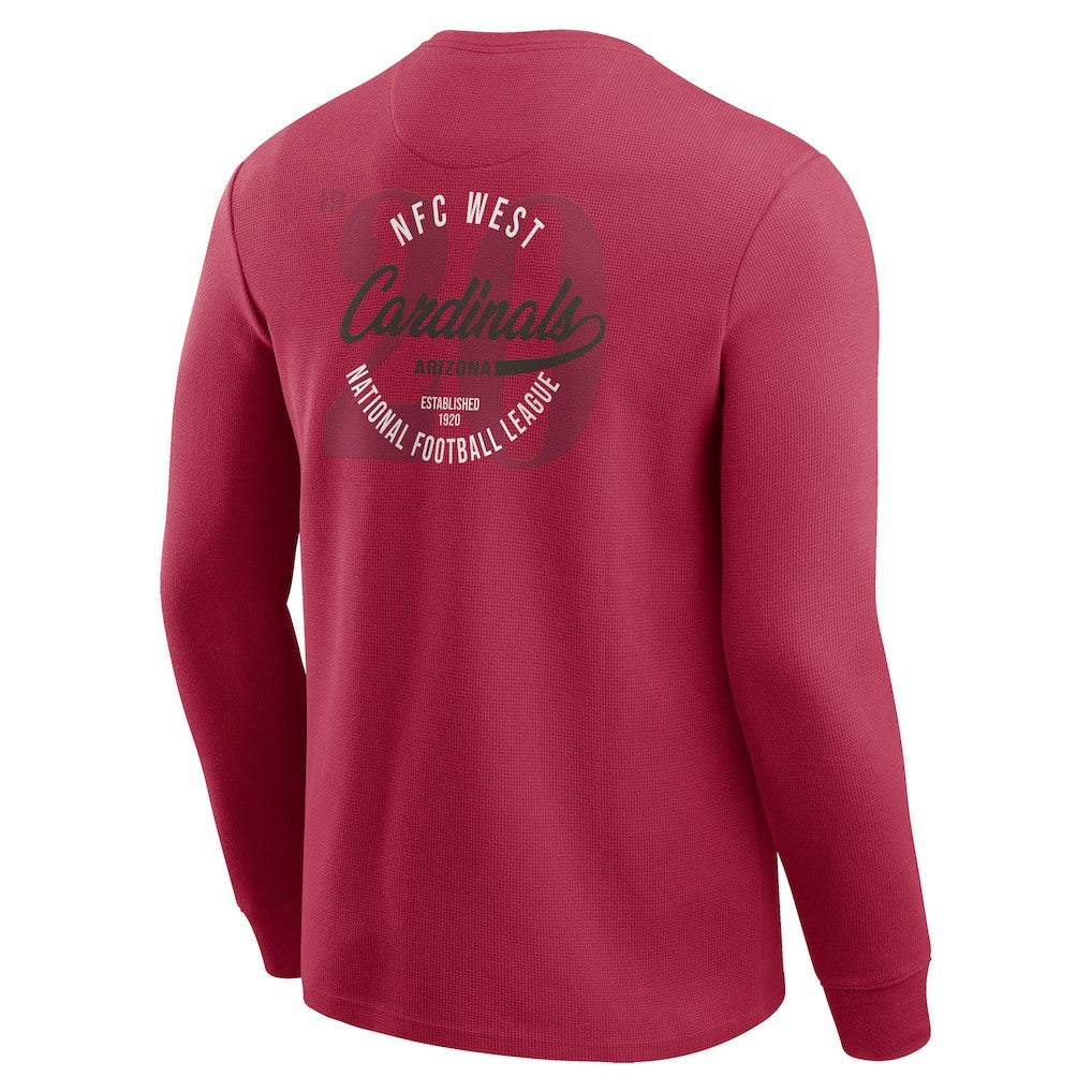 Arizona Cardinals Darius Rucker Collection Washed Waffle-Knit Long Sleeve T-Shirt - Red T-shirts
