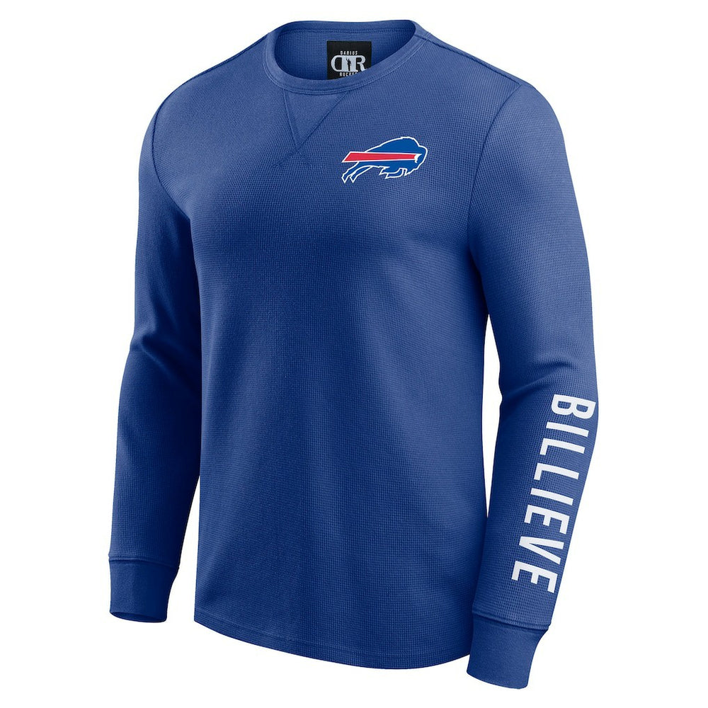 Buffalo Bills Darius Rucker Collection Washed Waffle-Knit Long Sleeve T-Shirt - Royal T-shirts