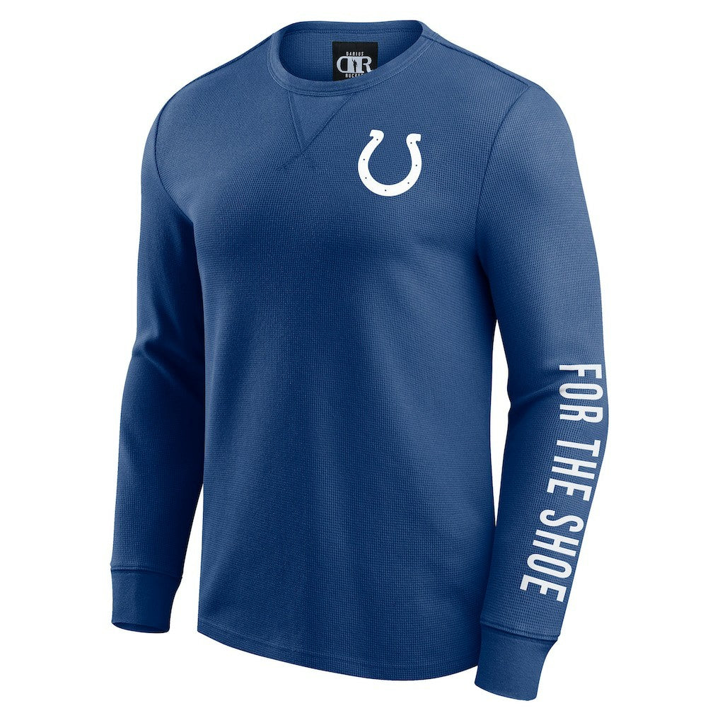 Indianapolis Colts Darius Rucker Collection Washed Waffle-Knit Long Sleeve T-Shirt - Royal T-shirts