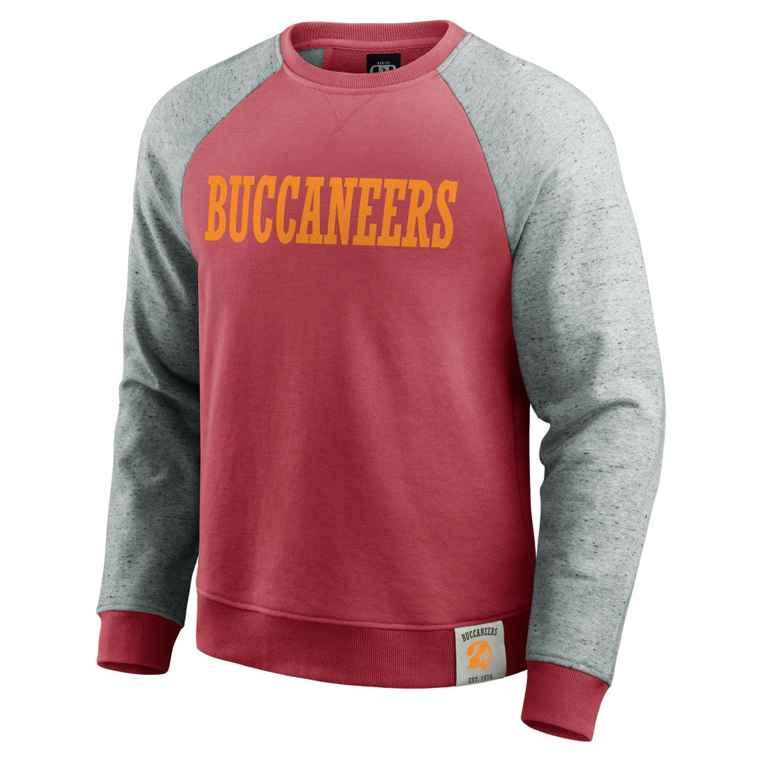 Tampa Bay Buccaneers Darius Rucker Collection Throwback Color Block Raglan Pullover Sweatshirt - Red/Heather Gray Pullover