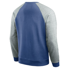 Seattle Seahawks Darius Rucker Collection Throwback Color Block Raglan Pullover Sweatshirt - Royal/Heather Gray Pullover