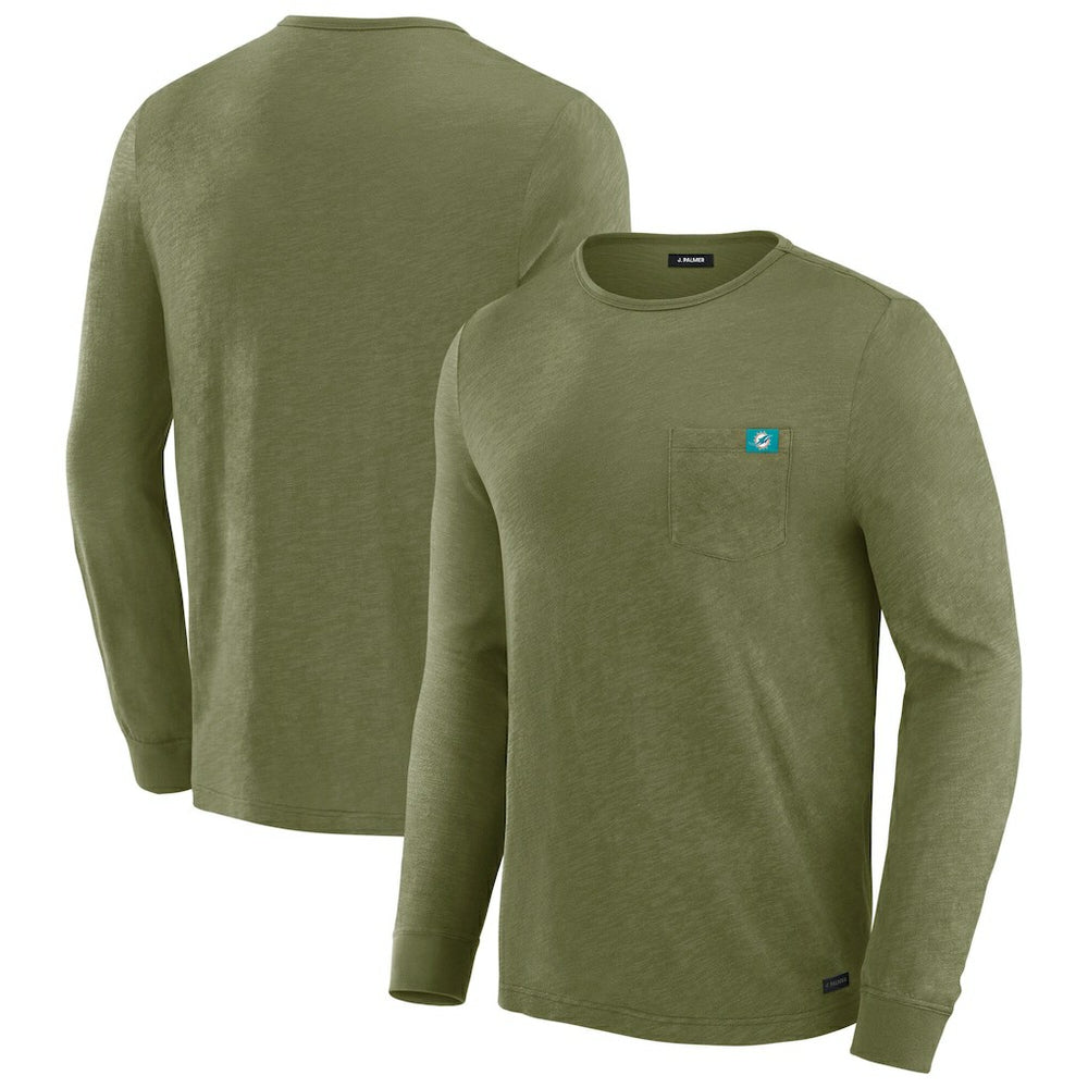 Miami Dolphins J. Palmer In-The-Pocket Long Sleeve T-Shirt - Olive T-shirts