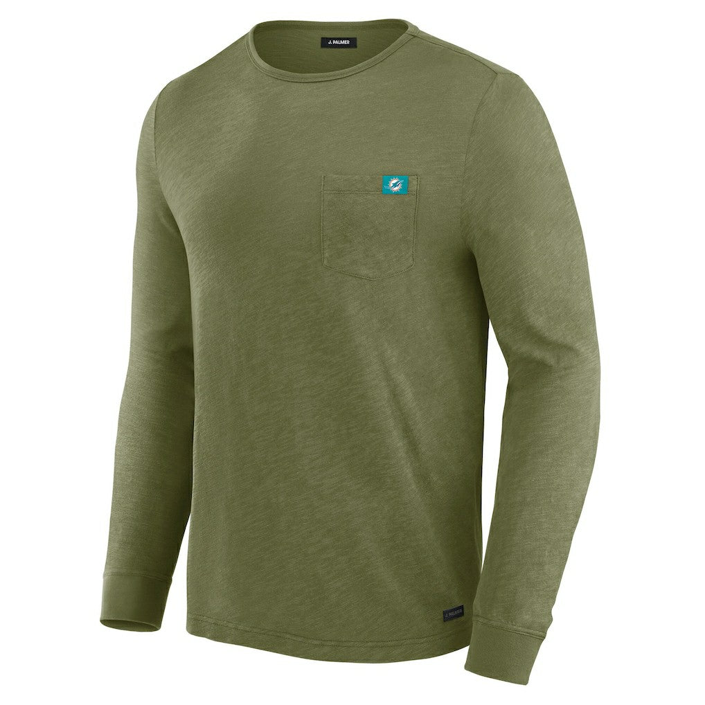 Miami Dolphins J. Palmer In-The-Pocket Long Sleeve T-Shirt - Olive T-shirts