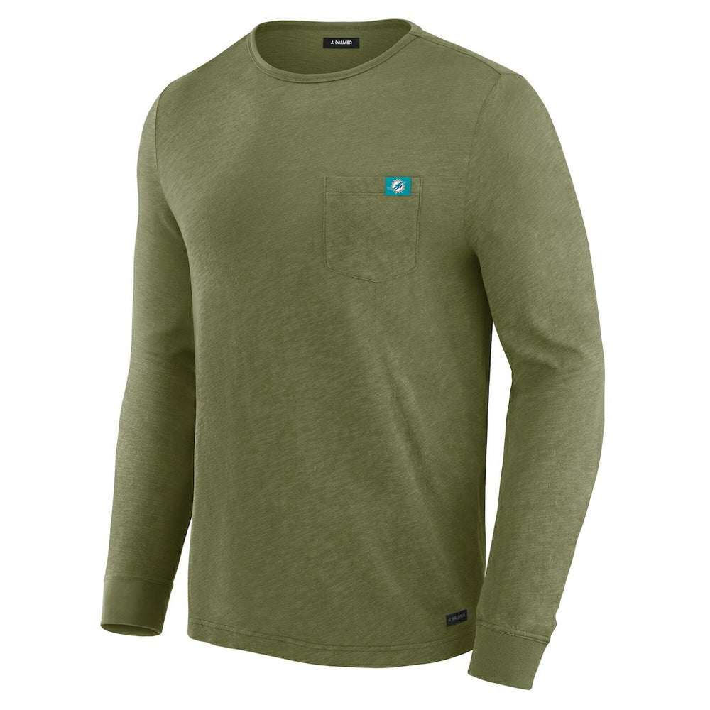 Miami Dolphins J. Palmer In-The-Pocket Long Sleeve T-Shirt - Olive T-shirts