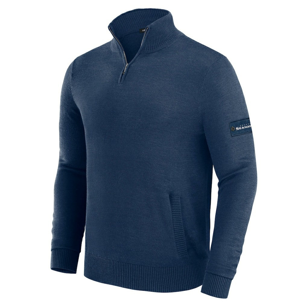 Seattle Seahawks J. Palmer Franchise Quarter-Zip Sweater - Navy