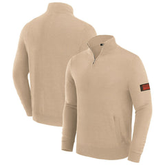 Cleveland Browns J. Palmer Franchise Quarter-Zip Sweater - Tan