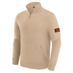 Cleveland Browns J. Palmer Franchise Quarter-Zip Sweater - Tan