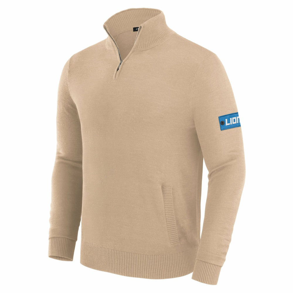 Detroit Lions J. Palmer Franchise Quarter-Zip Sweater - Tan